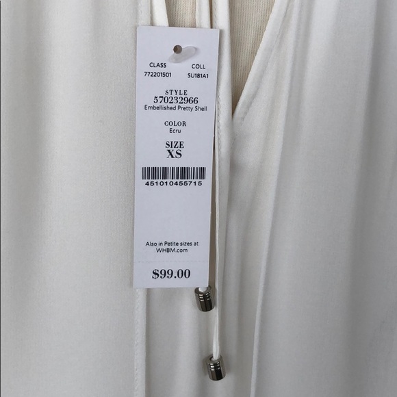 NWT WHBM Beaded Dressy Sheer Top.. Size XS - Picture 11 of 15